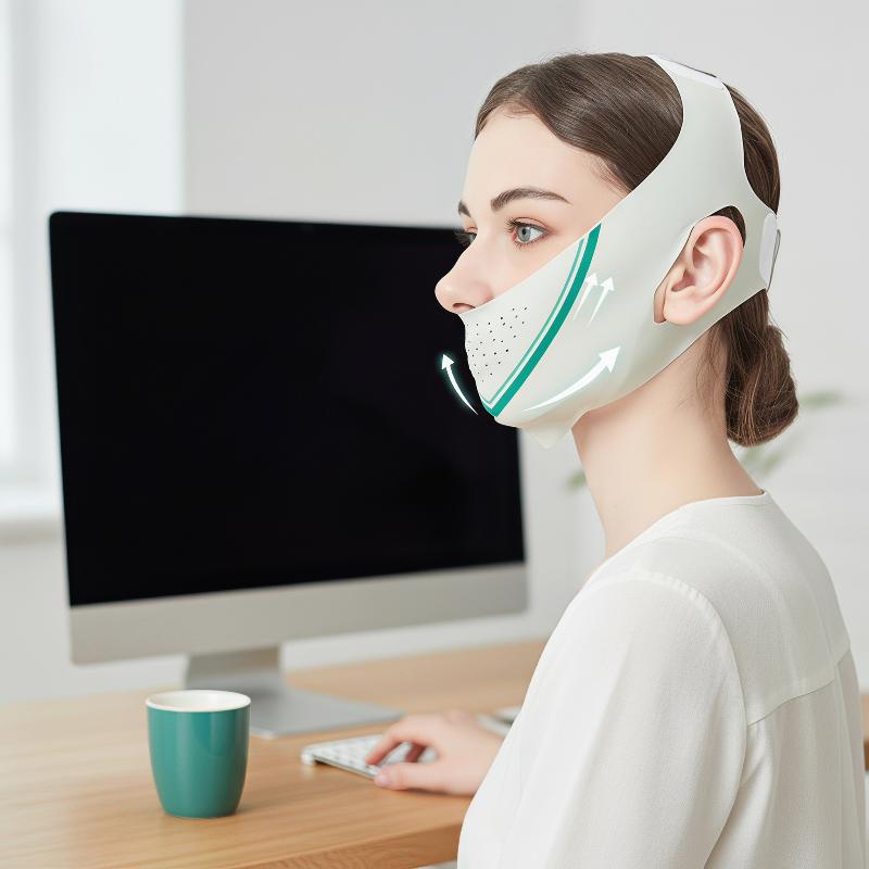 Lifting Belt - Schlaf-Kinn-Lifting-Gürtel V-Linien-Formende Gesichtsmaske Weicher Elastischer Gesichtskonturierungs-Gurt
