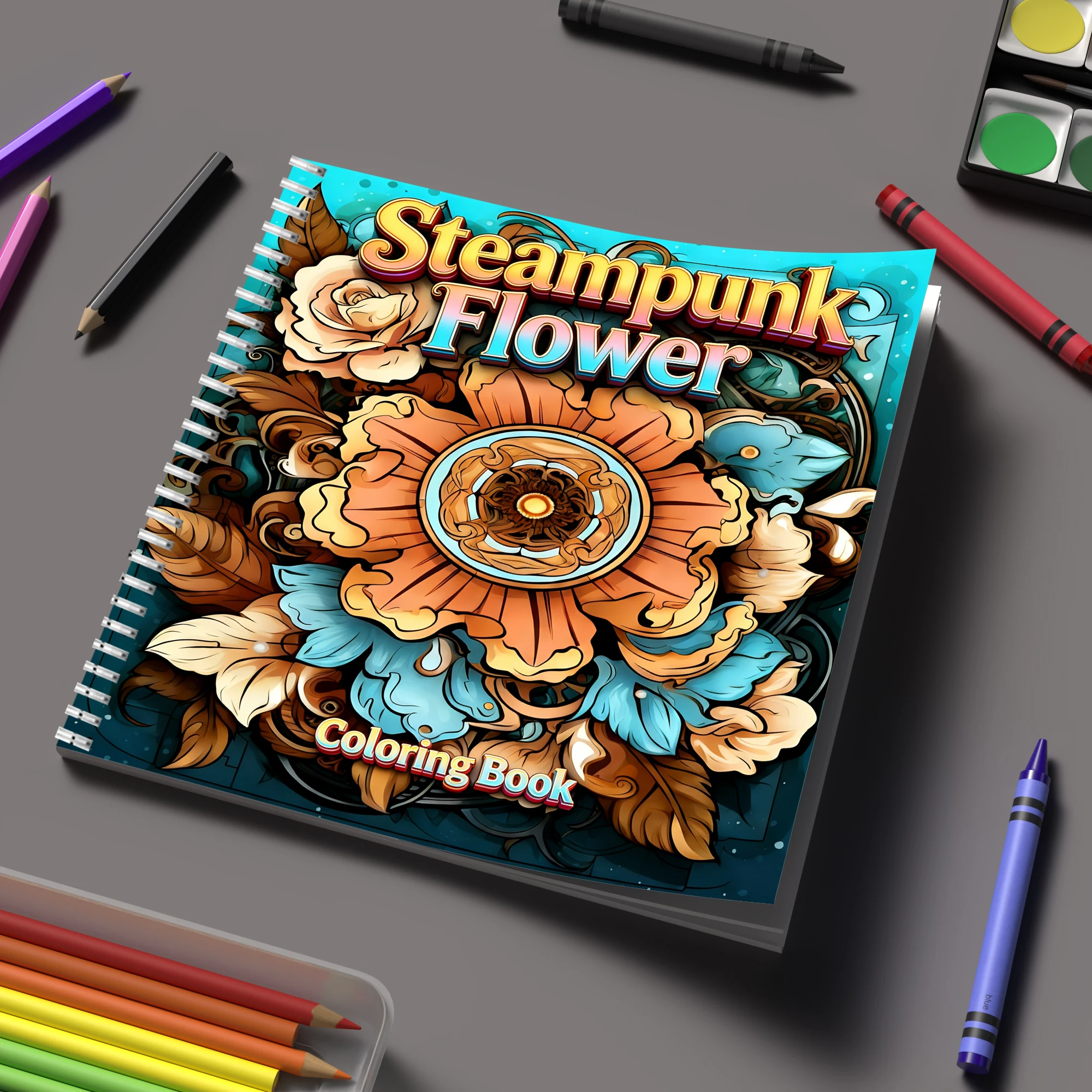 Malbuch „Steampunk-Blumen“ für – Chalk Bag Bewertung und Preis