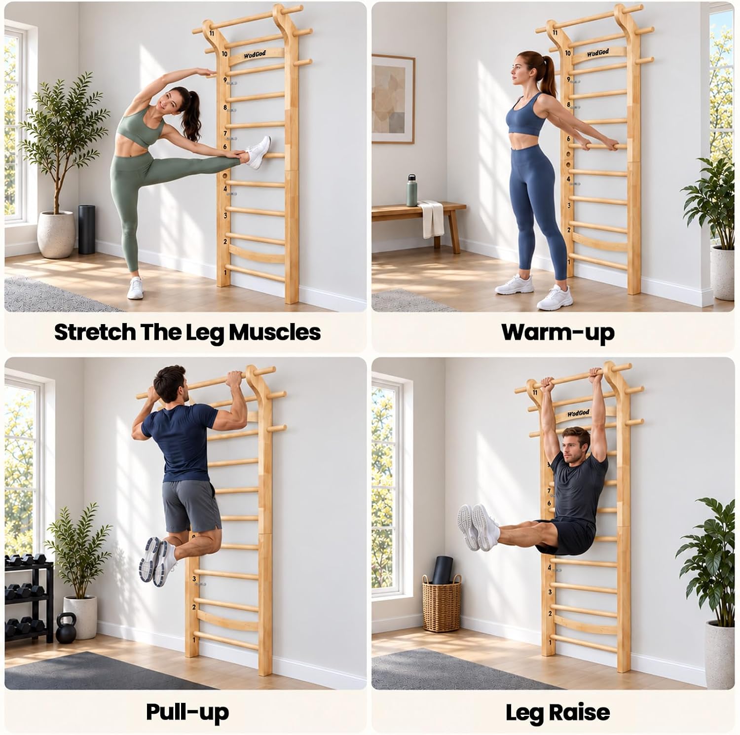 Schwedische Holzleiter mit 11  – Pull Up Bar Bewertung und Preis